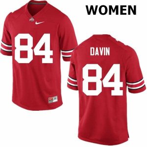 Women's Ohio State Buckeyes #84 Brock Davin Red Nike NCAA College Football Jersey Jogging HMI1644JB